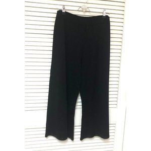 VTG Storybook Knits Black Wide Leg Embellish Crop Pants Women's L Sequin Flawed